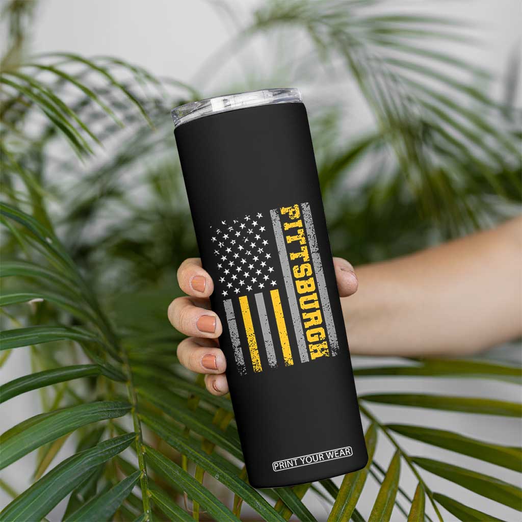 PFS Game Day Skinny Tumbler Retro Vintage USA Flag Patriotic American TS10 Print Your Wear