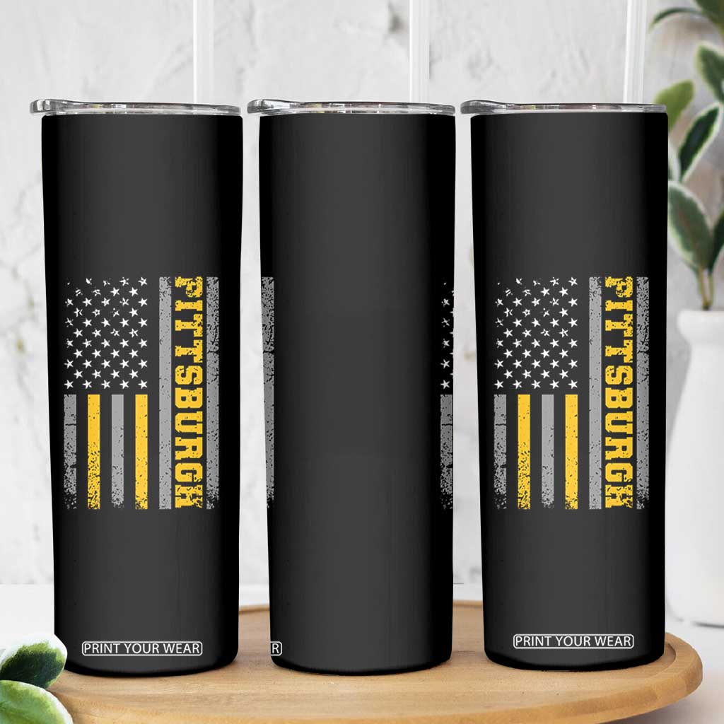 PFS Game Day Skinny Tumbler Retro Vintage USA Flag Patriotic American TS10 Print Your Wear
