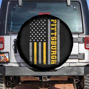 Pittsburgh Spare Tire Cover Retro Vintage USA Flag Patriotic American TS10 No hole Black Print Your Wear