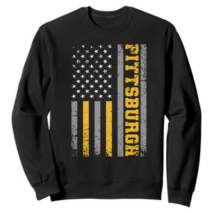 Pittsburgh Sweatshirt Retro Vintage USA Flag Patriotic American TS10 Black Print Your Wear