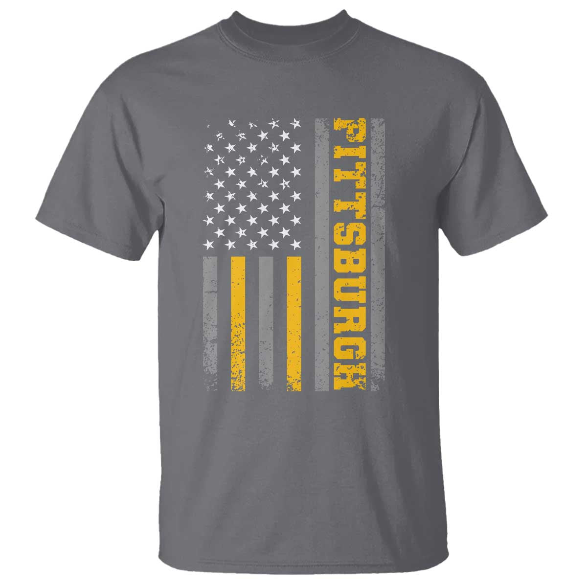 Pittsburgh T Shirt Retro Vintage USA Flag Patriotic American TS10 Charcoal Print Your Wear