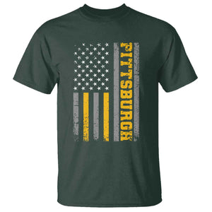 PFS Game Day T Shirt Retro Vintage USA Flag Patriotic American TS10 Dark Forest Green Print Your Wear