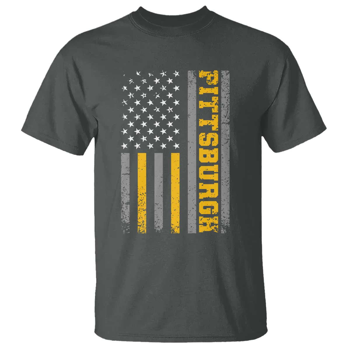 Pittsburgh T Shirt Retro Vintage USA Flag Patriotic American TS10 Dark Heather Print Your Wear