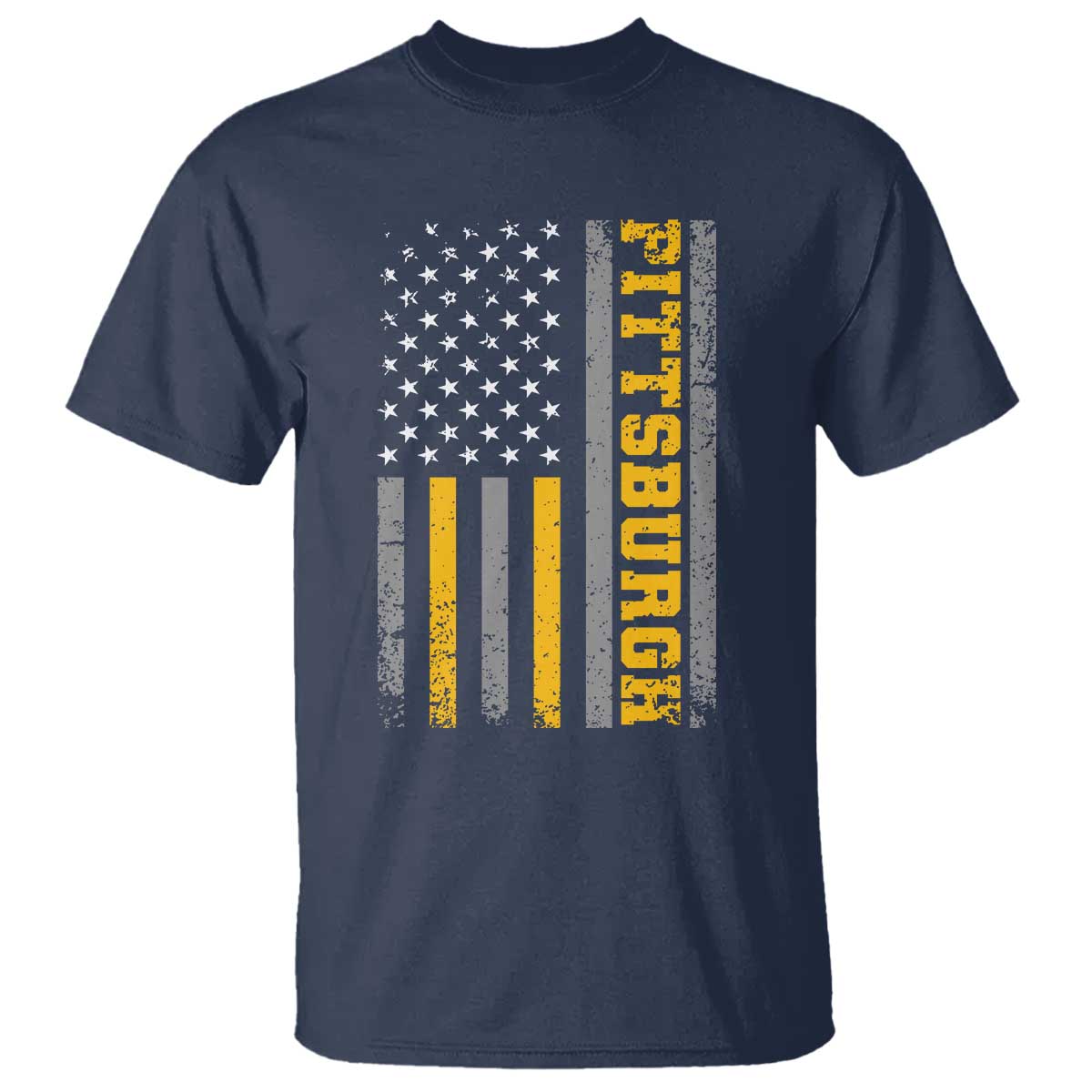Pittsburgh T Shirt Retro Vintage USA Flag Patriotic American TS10 Navy Print Your Wear