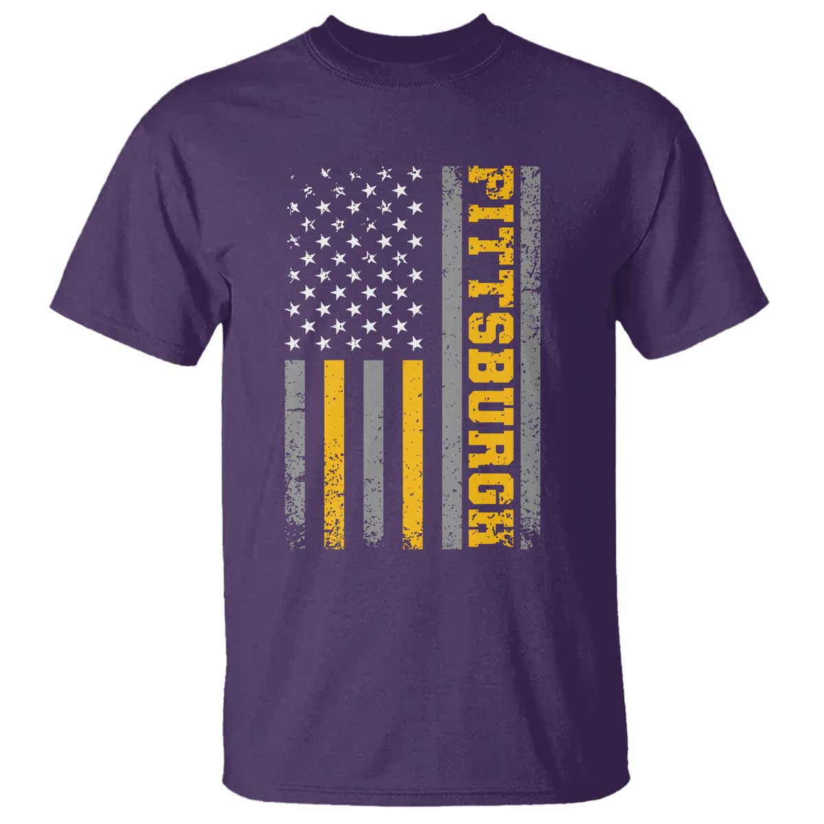 Pittsburgh T Shirt Retro Vintage USA Flag Patriotic American TS10 Purple Print Your Wear