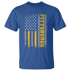 Pittsburgh T Shirt Retro Vintage USA Flag Patriotic American TS10 Royal Blue Print Your Wear