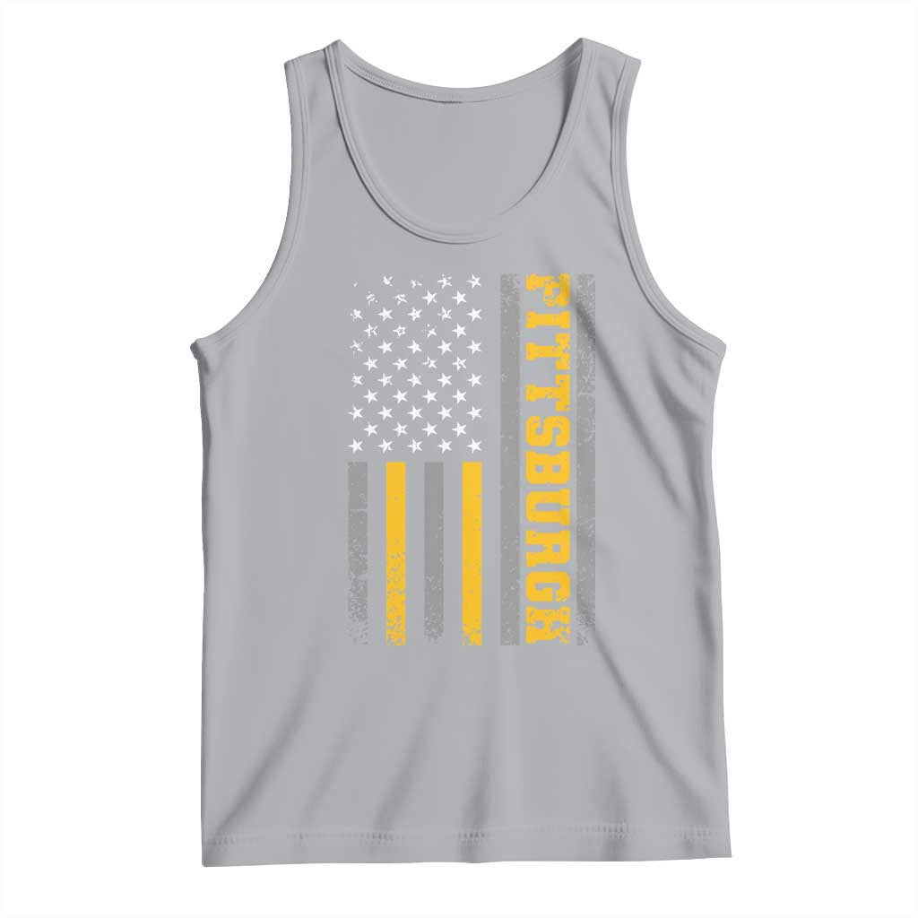 Pittsburgh Tank Top Retro Vintage USA Flag Patriotic American TS10 Athletic Heather Print Your Wear