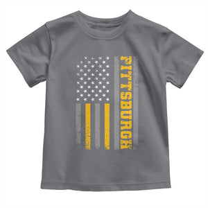 Pittsburgh Toddler T Shirt Retro Vintage USA Flag Patriotic American TS10 Charcoal Print Your Wear