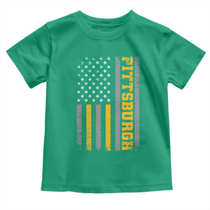 PFS Game Day Toddler T Shirt Retro Vintage USA Flag Patriotic American TS10 Irish Green Print Your Wear