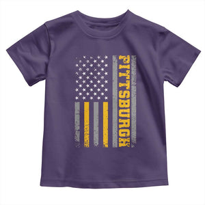 PFS Game Day Toddler T Shirt Retro Vintage USA Flag Patriotic American TS10 Purple Print Your Wear