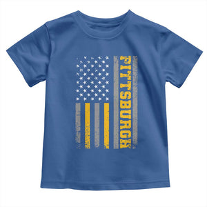 Pittsburgh Toddler T Shirt Retro Vintage USA Flag Patriotic American TS10 Royal Blue Print Your Wear