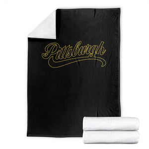 Pittsburgh Throw Blanket Classic Retro Vintage Pennsylvania PA TS10 Black Print Your Wear