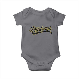 Pittsburgh Baby Onesie Classic Retro Vintage Pennsylvania PA TS10 Charcoal Print Your Wear