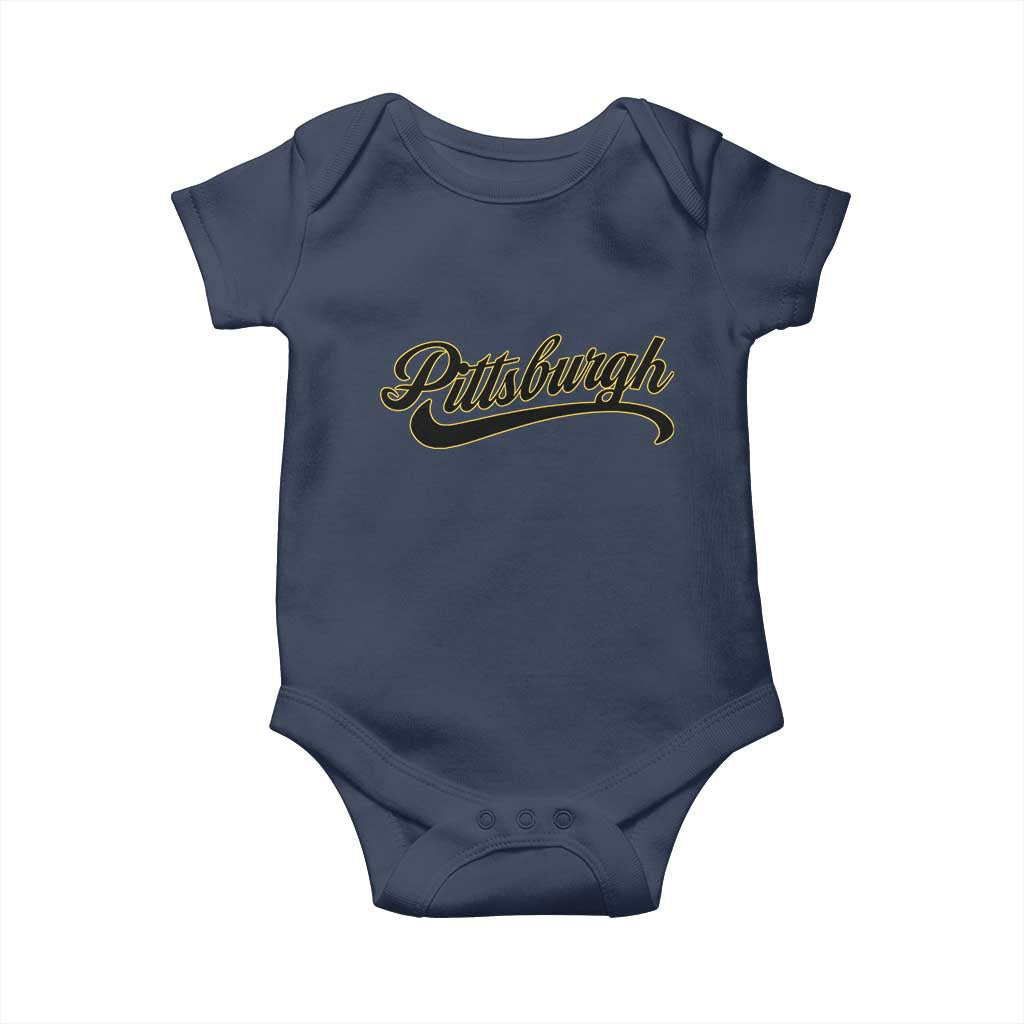 Pittsburgh Baby Onesie Classic Retro Vintage Pennsylvania PA TS10 Navy Print Your Wear