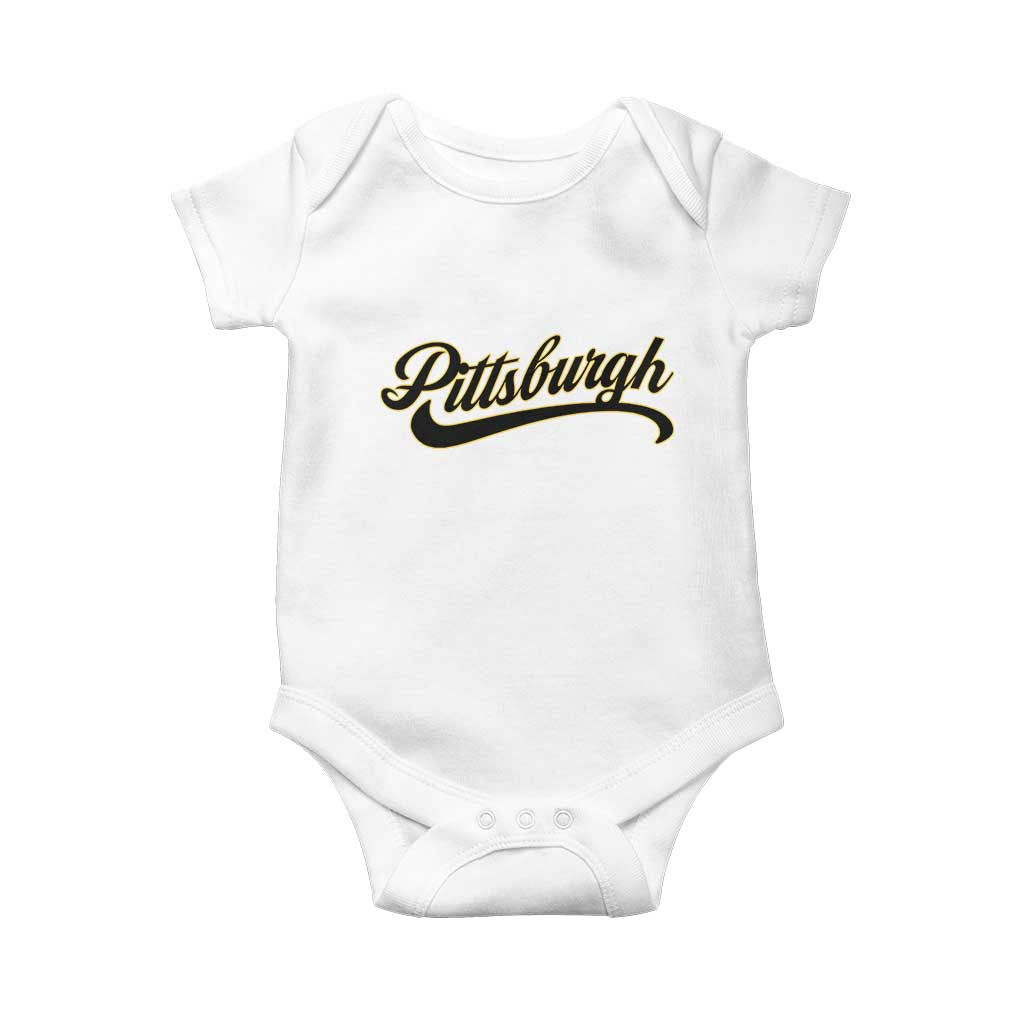 Pittsburgh Baby Onesie Classic Retro Vintage Pennsylvania PA TS10 White Print Your Wear