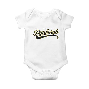 Pittsburgh Baby Onesie Classic Retro Vintage Pennsylvania PA TS10 White Print Your Wear