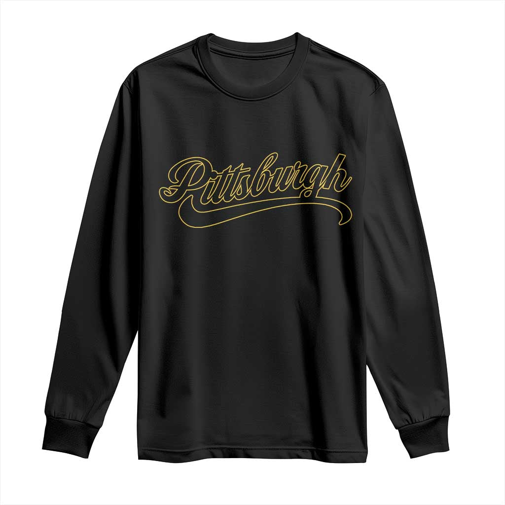 Pittsburgh Long Sleeve Shirt Classic Retro Vintage Pennsylvania PA TS10 Black Print Your Wear