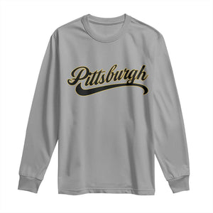 Pittsburgh Long Sleeve Shirt Classic Retro Vintage Pennsylvania PA TS10 Sport Gray Print Your Wear