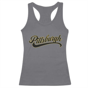 Pittsburgh Racerback Tank Top Classic Retro Vintage Pennsylvania PA TS10 Charcoal Print Your Wear