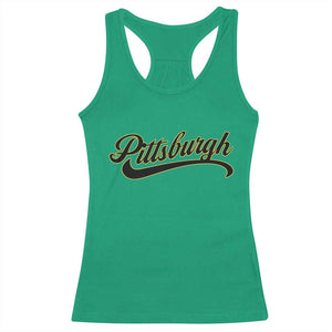 Pittsburgh Racerback Tank Top Classic Retro Vintage Pennsylvania PA TS10 Irish Green Print Your Wear