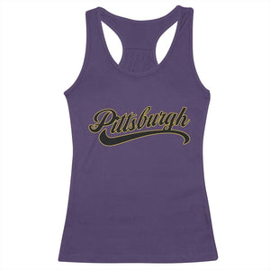 Pittsburgh Racerback Tank Top Classic Retro Vintage Pennsylvania PA TS10 Purple Print Your Wear