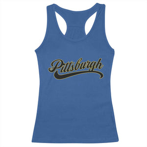 Pittsburgh Racerback Tank Top Classic Retro Vintage Pennsylvania PA TS10 Royal Blue Print Your Wear