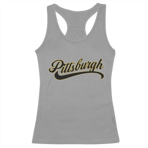 Pittsburgh Racerback Tank Top Classic Retro Vintage Pennsylvania PA TS10 Sport Gray Print Your Wear