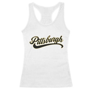 Pittsburgh Racerback Tank Top Classic Retro Vintage Pennsylvania PA TS10 White Print Your Wear