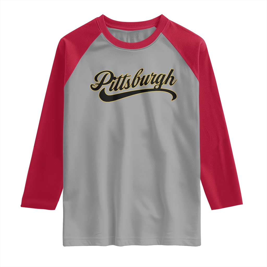 PFS Game Day Raglan Shirt Classic Retro Vintage Pennsylvania PA TS10 Sport Gray Red Print Your Wear