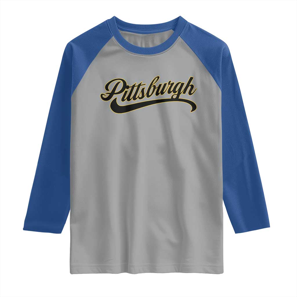 PFS Game Day Raglan Shirt Classic Retro Vintage Pennsylvania PA TS10 Sport Gray Royal Print Your Wear