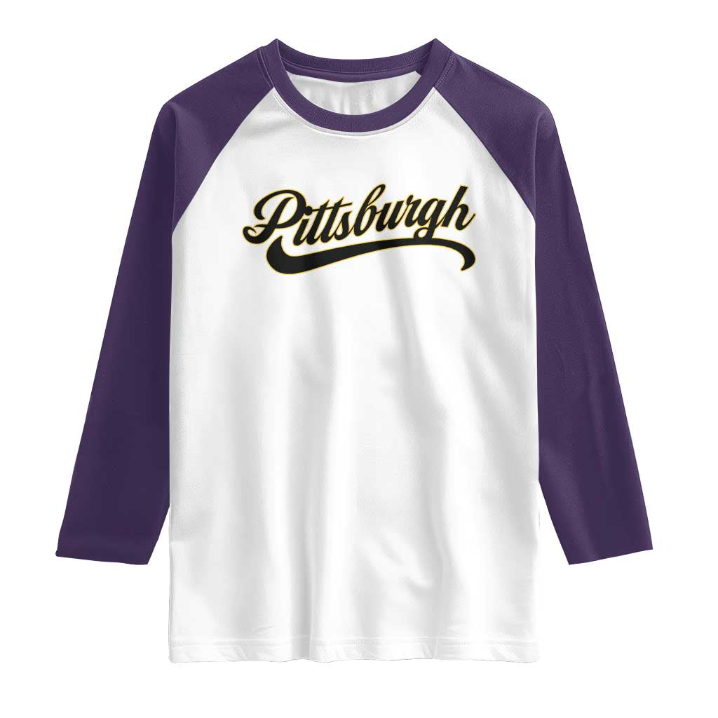 PFS Game Day Raglan Shirt Classic Retro Vintage Pennsylvania PA TS10 White Purple Print Your Wear