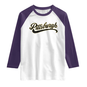 PFS Game Day Raglan Shirt Classic Retro Vintage Pennsylvania PA TS10 White Purple Print Your Wear