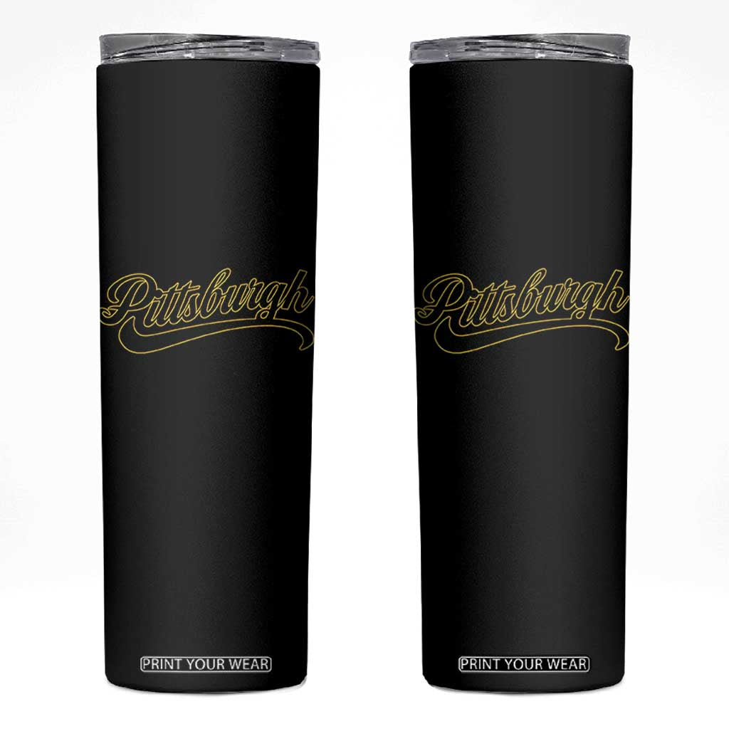 Pittsburgh Skinny Tumbler Classic Retro Vintage Pennsylvania PA TS10 Black Print Your Wear