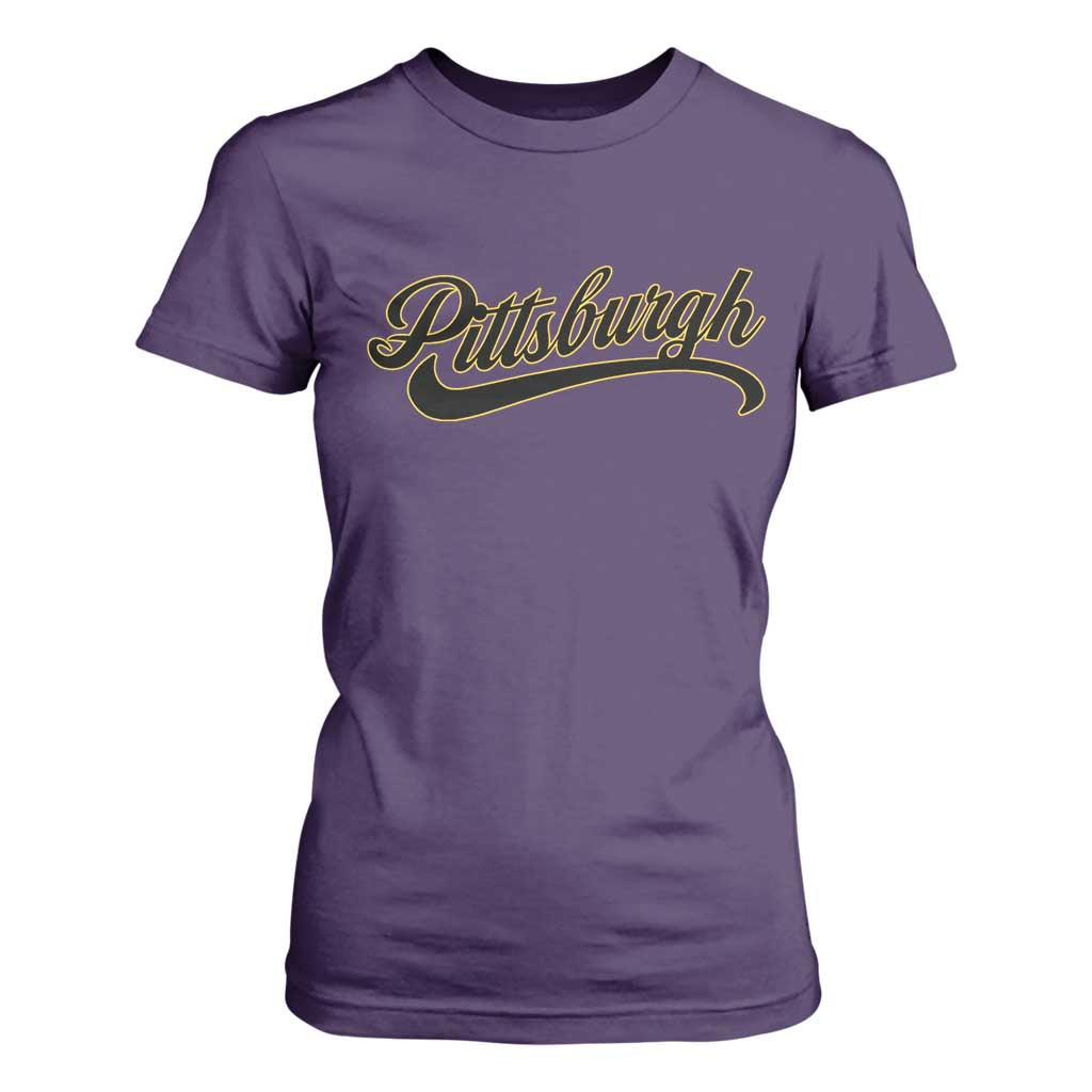 Pittsburgh T Shirt For Women Classic Retro Vintage Pennsylvania PA TS10 Purple Print Your Wear