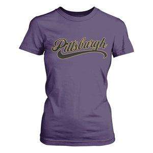 Pittsburgh T Shirt For Women Classic Retro Vintage Pennsylvania PA TS10 Purple Print Your Wear