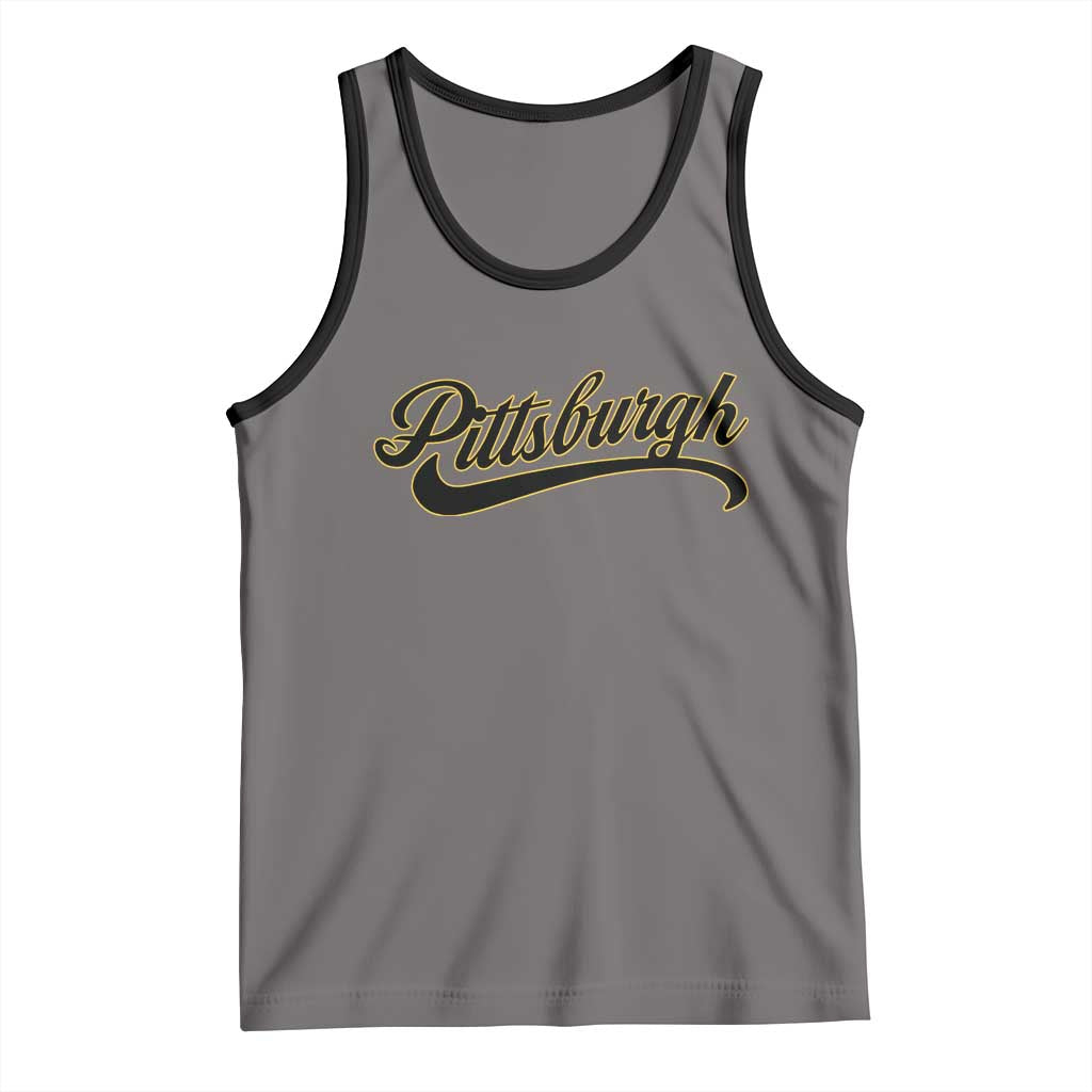 Pittsburgh Tank Top Classic Retro Vintage Pennsylvania PA TS10 Deep Heather Black Print Your Wear
