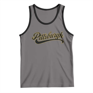 Pittsburgh Tank Top Classic Retro Vintage Pennsylvania PA TS10 Deep Heather Black Print Your Wear