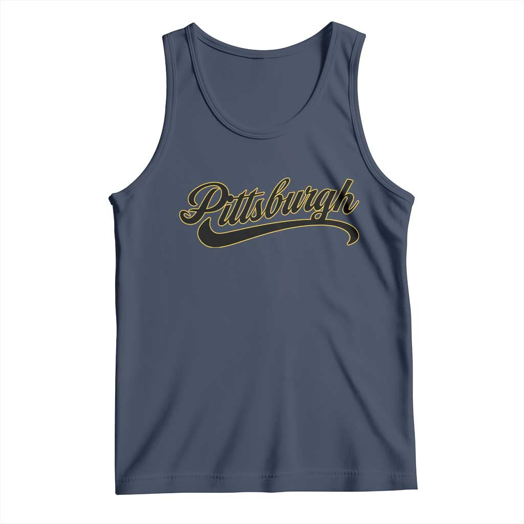 Pittsburgh Tank Top Classic Retro Vintage Pennsylvania PA TS10 Navy Print Your Wear