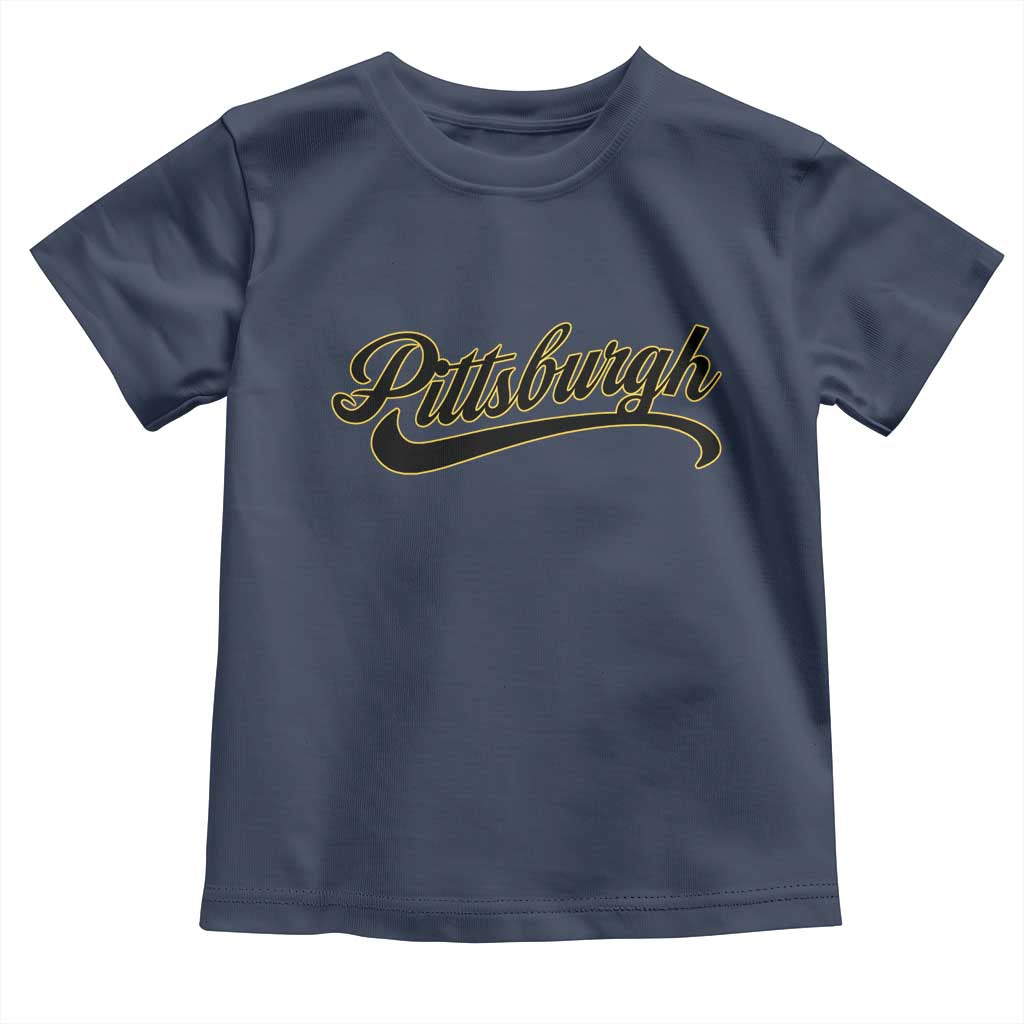 Pittsburgh Toddler T Shirt Classic Retro Vintage Pennsylvania PA TS10 Navy Print Your Wear