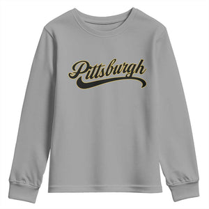 Pittsburgh Youth Sweatshirt Classic Retro Vintage Pennsylvania PA TS10 Sport Gray Print Your Wear