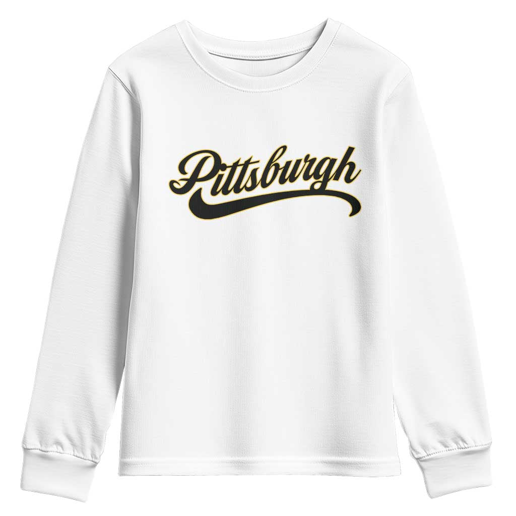 Pittsburgh Youth Sweatshirt Classic Retro Vintage Pennsylvania PA TS10 White Print Your Wear