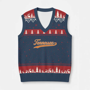 Vintage Tennessee V-Neck Knit Sweater Vest Classic TN Orange Print Retro Vintage TS10 Navy Red Print Your Wear