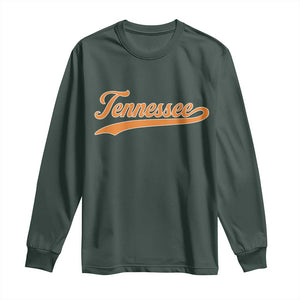 Vintage Tennessee Long Sleeve Shirt Classic TN Orange Print Retro Vintage TS10 Dark Forest Green Print Your Wear