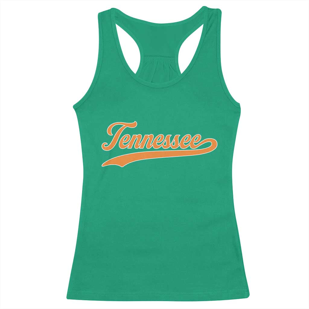 Vintage Tennessee Racerback Tank Top Classic TN Orange Print Retro Vintage TS10 Irish Green Print Your Wear