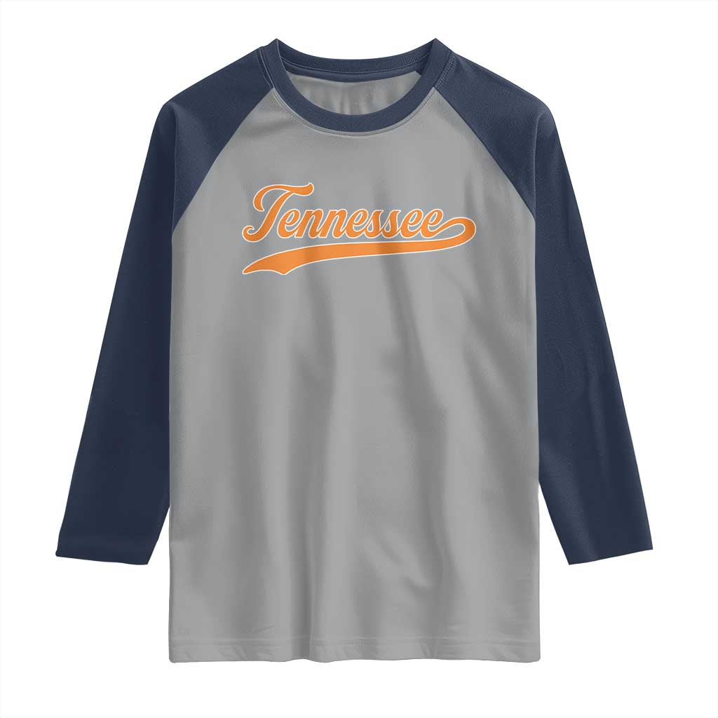 Vintage Tennessee Raglan Shirt Classic TN Orange Print Retro Vintage TS10 Sport Gray Navy Print Your Wear