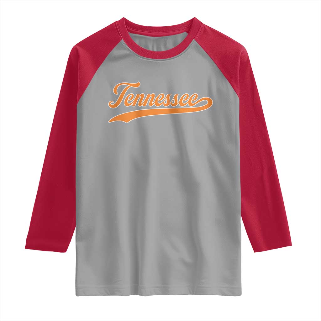 Vintage Tennessee Raglan Shirt Classic TN Orange Print Retro Vintage TS10 Sport Gray Red Print Your Wear
