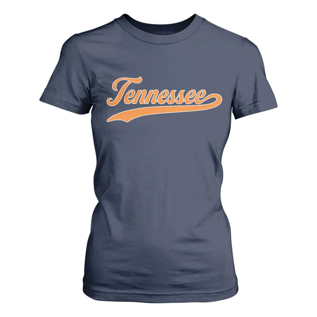 Vintage Tennessee T Shirt For Women Classic TN Orange Print Retro Vintage TS10 Navy Print Your Wear