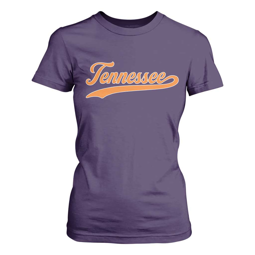 Vintage Tennessee T Shirt For Women Classic TN Orange Print Retro Vintage TS10 Purple Print Your Wear