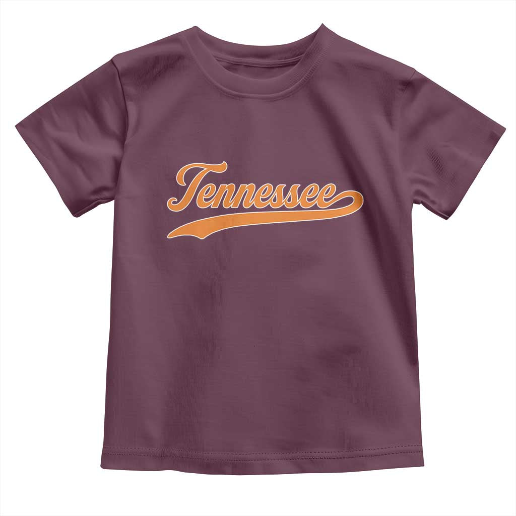 Vintage Tennessee Toddler T Shirt Classic TN Orange Print Retro Vintage TS10 Maroon Print Your Wear