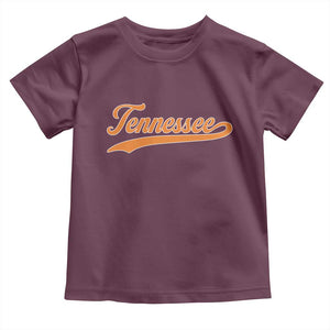 Vintage Tennessee Toddler T Shirt Classic TN Orange Print Retro Vintage TS10 Maroon Print Your Wear